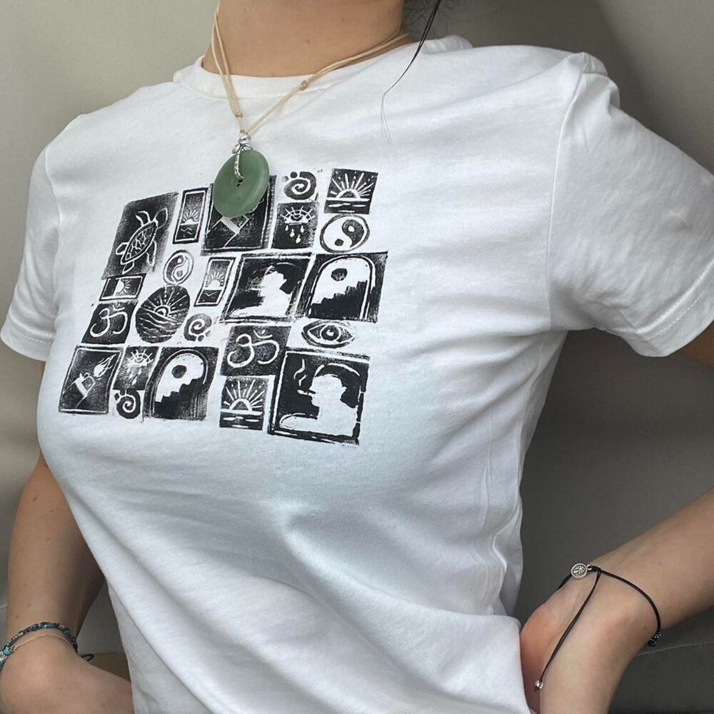 Women's Black & White T-Shirt